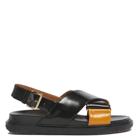 Marni Fussbett Sandaler, Black/Camel